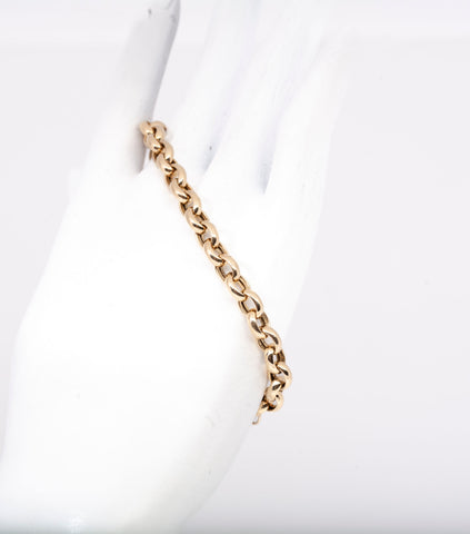 Ladies Gold Link Chain Bracelet 14K Yellow Gold 7"
