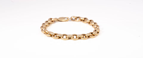 Ladies Gold Link Chain Bracelet 14K Yellow Gold 7"
