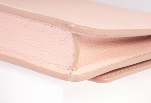 Authentic Burberry Henley Light Pink Grained Leather Wallet on Chain