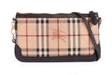 Authentic Burberry Haymarket Check Small Peyton Crossbody Clutch Bag