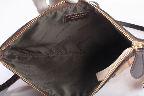 Authentic Burberry Haymarket Check Small Peyton Crossbody Clutch Bag