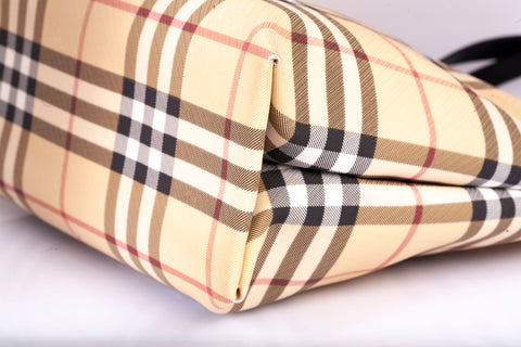 Authentic Burberry Nova Check Canvas Top Handle Tote