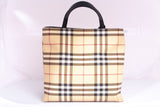 Authentic Burberry Nova Check Canvas Top Handle Tote