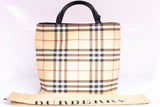 Authentic Burberry Nova Check Canvas Top Handle Tote