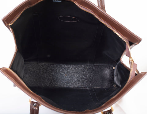 Authentic Burberry Haymarket Check Canvas and Leather Tote Bag
