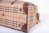 Authentic Burberry Signature Check Boston Holdall Duffle Bag