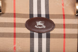Authentic Burberry Haymarket Check Canvas and Leather Tote Bag