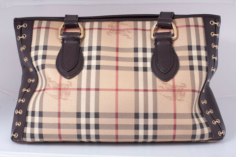 Authentic BURBERRY Haymarket Canvas Shoulder Bag