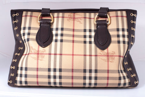 Authentic BURBERRY Haymarket Canvas Shoulder Bag