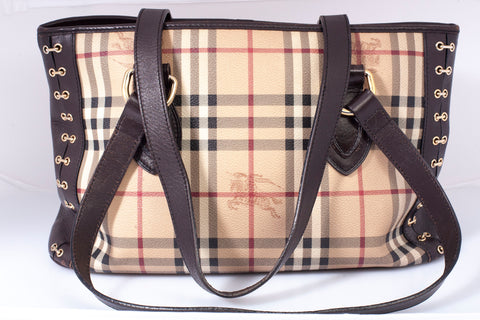 Authentic BURBERRY Haymarket Canvas Shoulder Bag