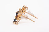Ladies 14k Yellow Gold Synthetic Sapphire Butterfly Stud Earrings