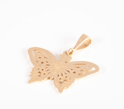 Ladies 10k Yellow Gold Butterfly Pendant