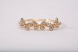 Ladies 14k Yellow Gold Dainty Triple Butterfly Ring