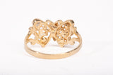 Ladies 14k Yellow Gold Filigree Butterfly Ring