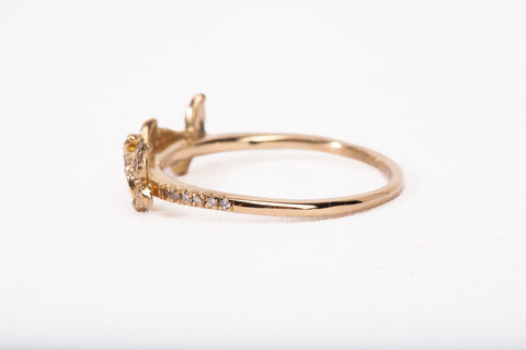 Ladies 14k Yellow Gold Dainty Triple Butterfly Ring