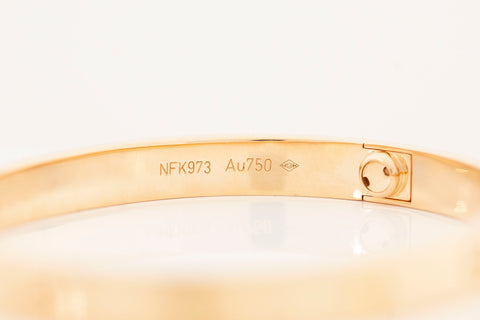 Authentic Classic Model CARTIER Love Bracelet 18k Yellow Gold Size 6.25"