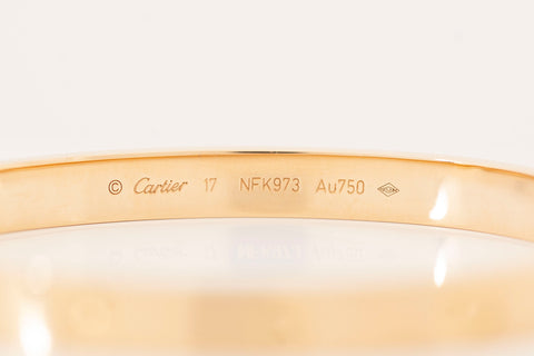 Authentic Classic Model CARTIER Love Bracelet 18k Yellow Gold Size 6.25"