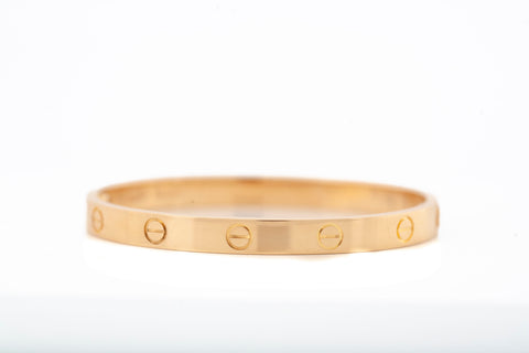 Authentic Classic Model CARTIER Love Bracelet 18k Yellow Gold Size 6.25"