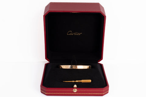 Authentic Classic Model CARTIER Love Bracelet 18k Yellow Gold Size 6.25"