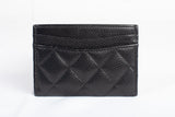 Authentic Black Chanel Quilted Caviar Card Holder