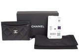 Authentic Black Chanel Quilted Caviar Card Holder