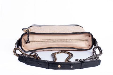 Authentic CHANEL Aged Quitled Calfskin Gabrielle Hobo Shoulder Bag