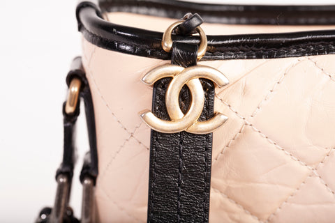 Authentic CHANEL Aged Quitled Calfskin Gabrielle Hobo Shoulder Bag