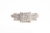 Ladies 14k Yellow Gold Diamond Cluster Engagement Ring 0.280CTW