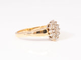 Unique 14k Yellow Gold Diamond Cluster Ring