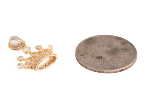 Ladies 10k Yellow Gold Crown Pendant