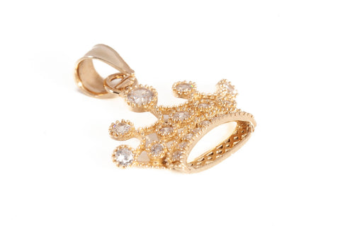 Ladies 10k Yellow Gold Crown Pendant