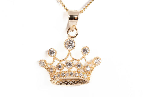 Ladies 10k Yellow Gold Crown Pendant