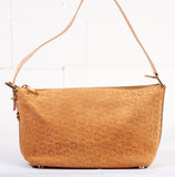 Authentic Celine Triomphe Macadam Suede/Leather Shoulder Bag