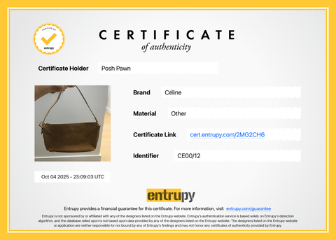 Authentic Celine Triomphe Macadam Suede/Leather Shoulder Bag