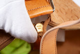 Authentic Celine Triomphe Macadam Suede/Leather Shoulder Bag