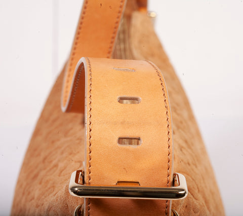 Authentic Celine Triomphe Macadam Suede/Leather Shoulder Bag