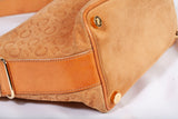 Authentic Celine Triomphe Macadam Suede/Leather Shoulder Bag