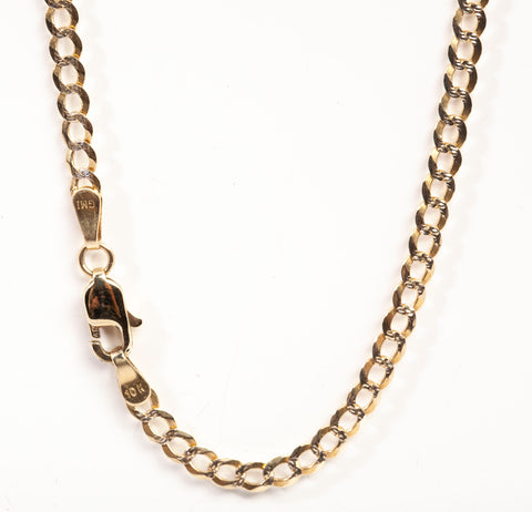 10k Yellow Gold Diamond Cut Cuban Link Chain Size 23.5"