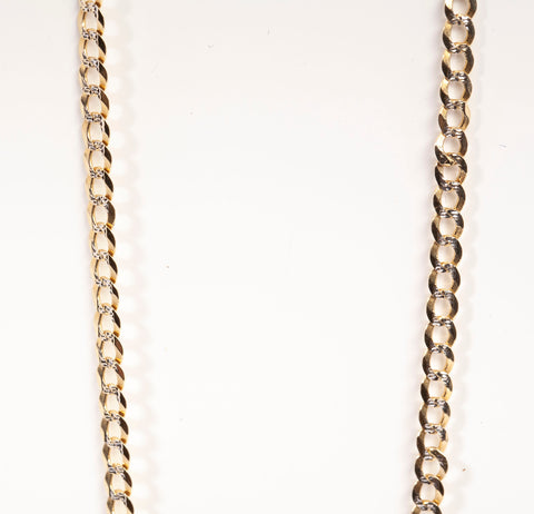 10k Yellow Gold Diamond Cut Cuban Link Chain Size 23.5"