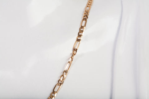 Unisex 14k Yellow Gold Figaro Style Chain 20"