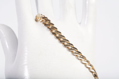 Unisex 14k Yellow Gold Cuban Link Style Bracelet Size 7.5"