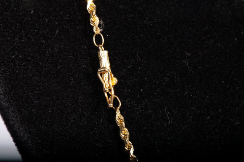 Unisex 14k Yellow Gold 20" Rope Style Chain