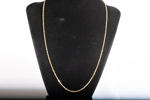 Unisex 14k Yellow Gold 20" Rope Style Chain