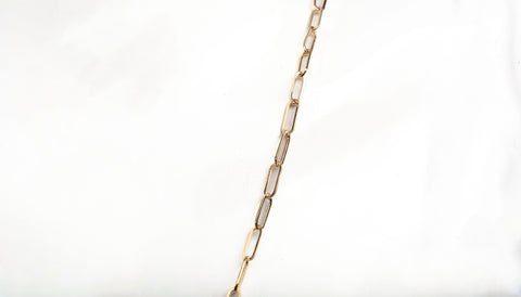 Ladies 18k Yellow Gold Paperclip Style Necklace Size 16"