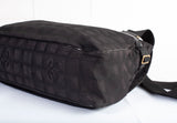 Authentic Black Chanel Nylon Travel Messenger Bag
