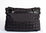 Authentic Black Chanel Nylon Travel Messenger Bag