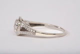 Ladies 14k White Gold Diamond Cluster Halo Engagement Ring