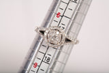 Ladies 14k White Gold Diamond Cluster Halo Engagement Ring