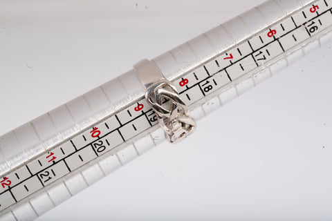 Gentlemen's 14k White Gold Irish Celtic Claddagh Ring Size 8.75"