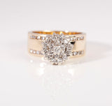 Ladies 14k Yellow Gold .49TCW Cluster Diamond Ring Size 6
